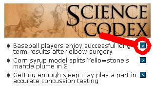 What Is The Small Blue 'b' Next To Articles In The Sidebar Blocks?